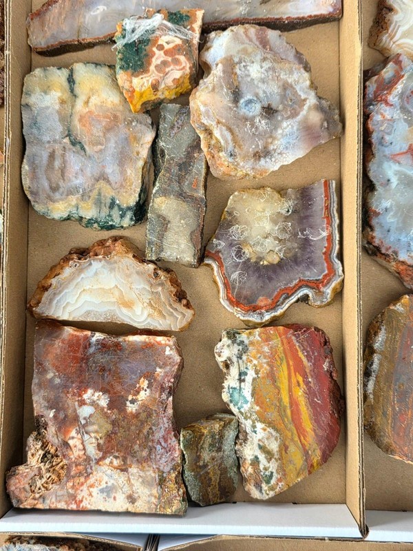 Morocco Agate Crystal Slices Rough Lapidary Material gallery