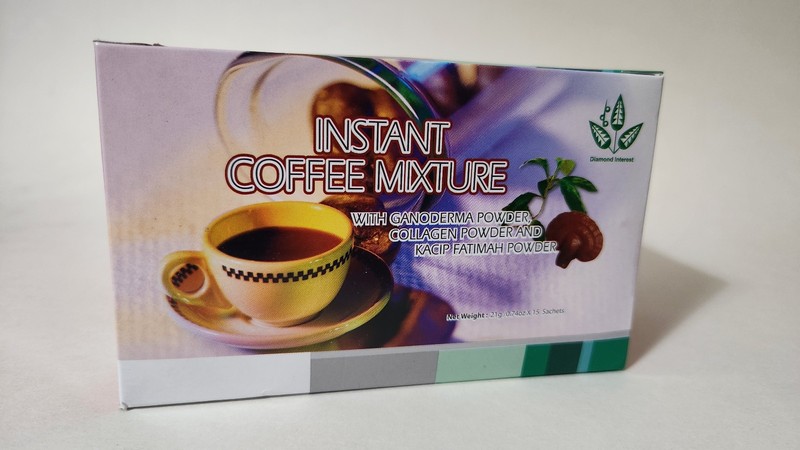 Ganoderma Mushroom Collagen Instant Coffee & KACIP Fatimah Powder 15 Sachet Box gallery
