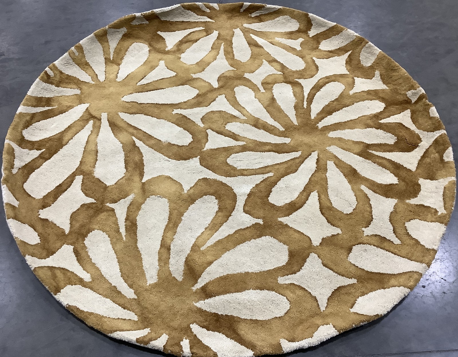 BEIGE / GOLD 5'-0" x 5'-0" Broken Thread Rug Reduced Price 1172685868 DDY527M-5R gallery