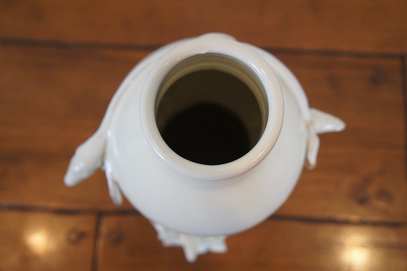 Global Views Ceramic Lotus Double Gourd Vase Blanc De Chine White Floral Italy gallery