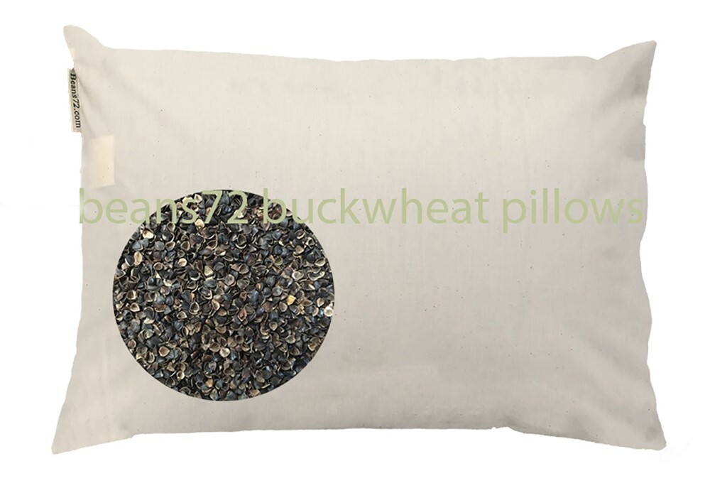 beans72 Organic Buckwheat Pillow -Twin/Standard size 20" x 26" *Made in USA gallery