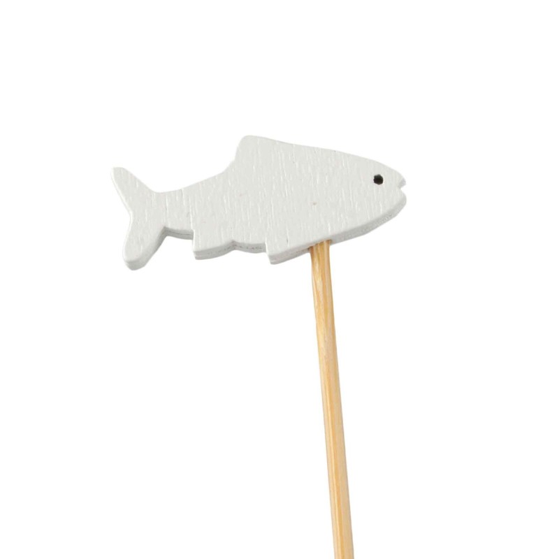 BambooMN White Fish Cocktail Appetizers Bamboo Toothpick Stirrer Stick Picks gallery
