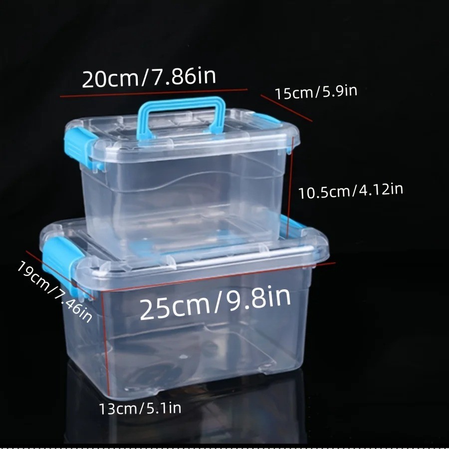 (Pack of 2) Stackable Plastic Tote Box Storage Containers Bin Storage gallery