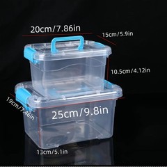 (Pack of 2) Stackable Plastic Tote Box Storage Containers Bin Storage