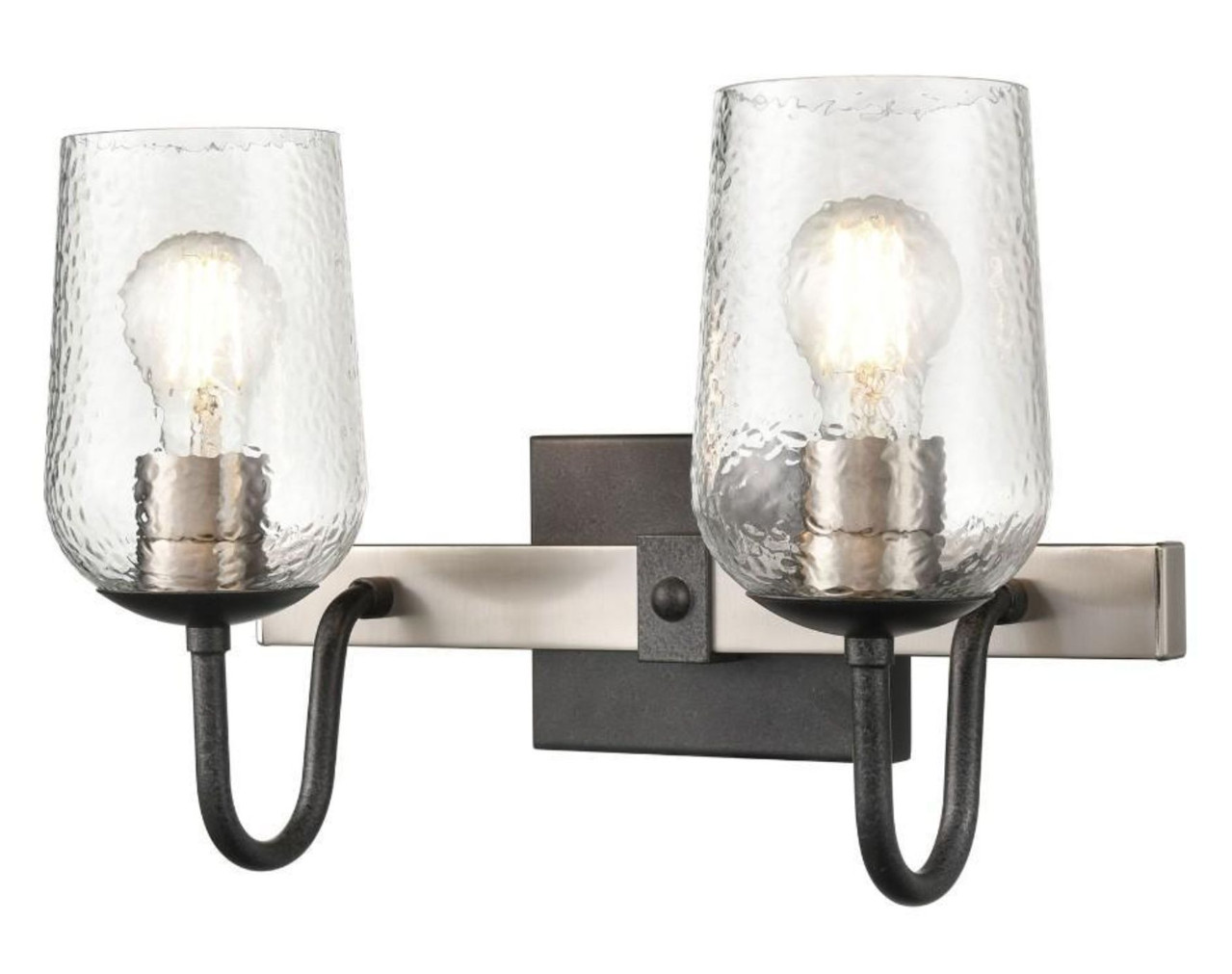 Allen & Roth Blakely 2 Light Vanity Brushed Nickel & Anvil Iron gallery