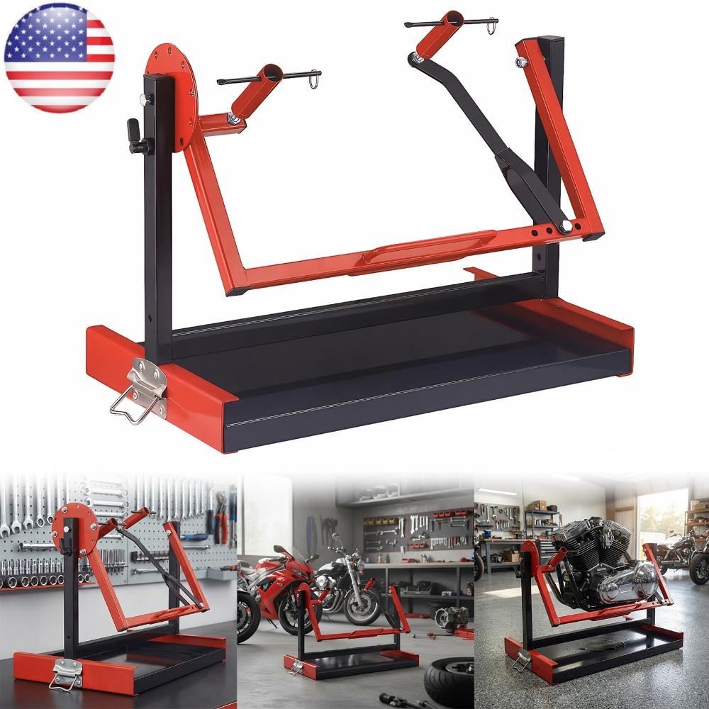 Adjustable Motorcycle Motor Stand Easy Assembly for Single Cylinder Maintenance gallery