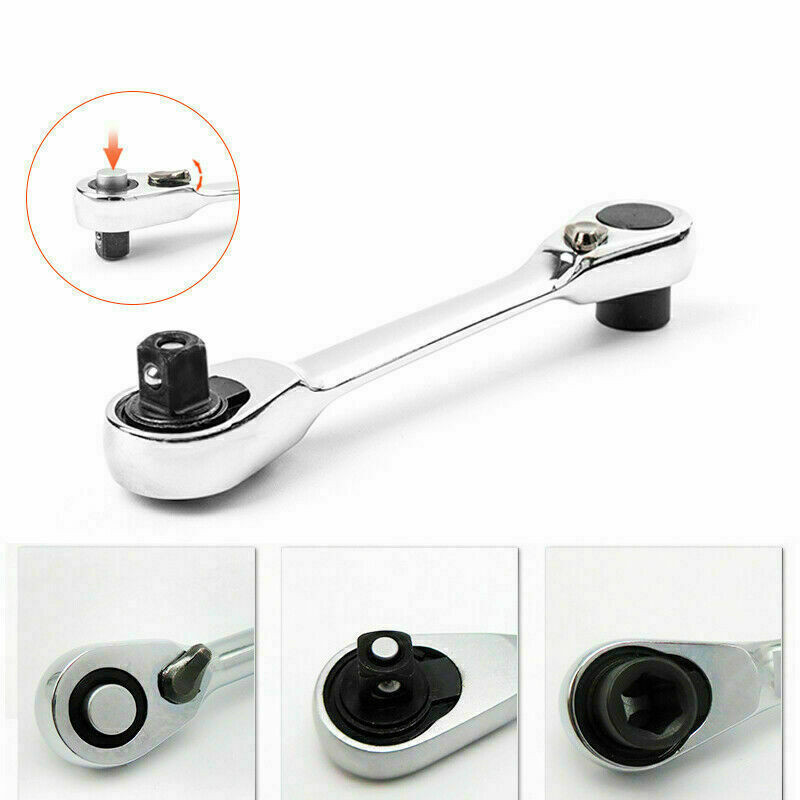 1/4" Mini Double-Ended Quick Socket Ratchet Wrench Rod Screwdriver Bit Tool gallery
