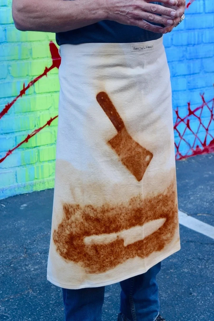 Hand Rust Dyed Long Apron 100% Organic Cotton Natural Dye Unisex Handmade gallery