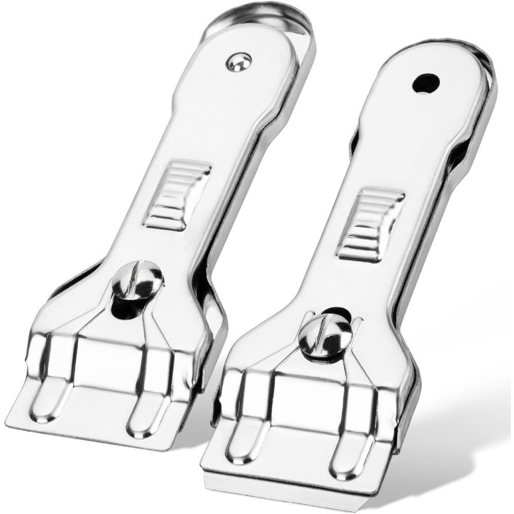 Heavy Duty Metal Razor Blade Scraper Tool 2 Pack with Carbon Steel Blades and gallery