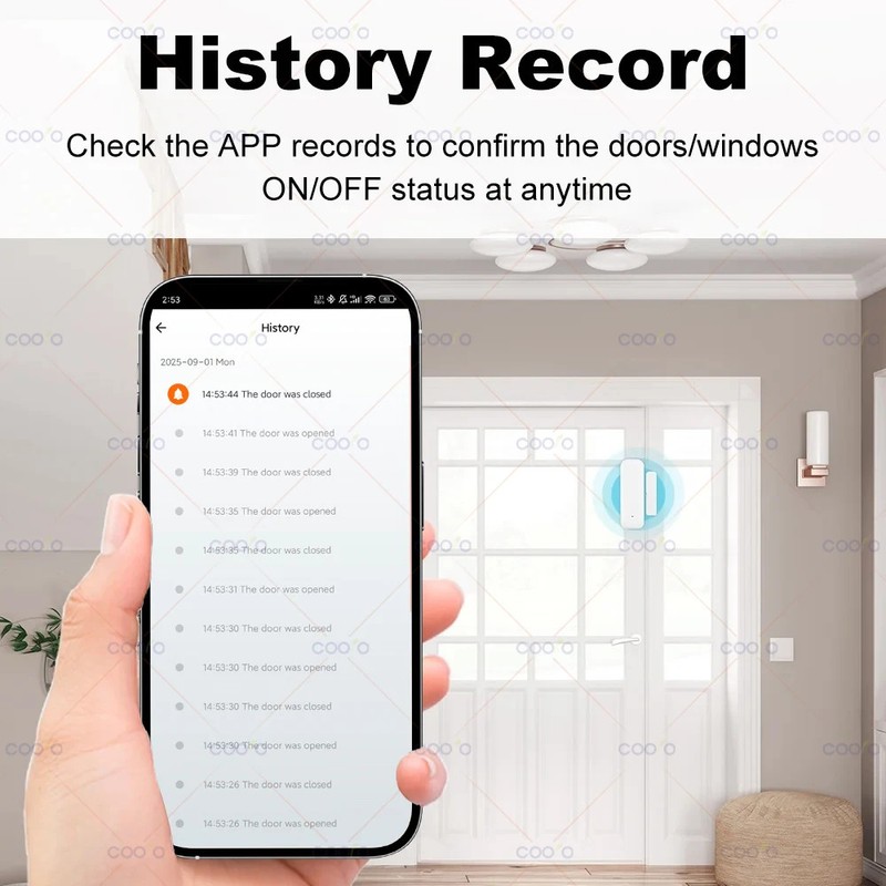 Zigbee Door Window Sensor for Tuya Smart Life Security Alarm with Open Closed gallery