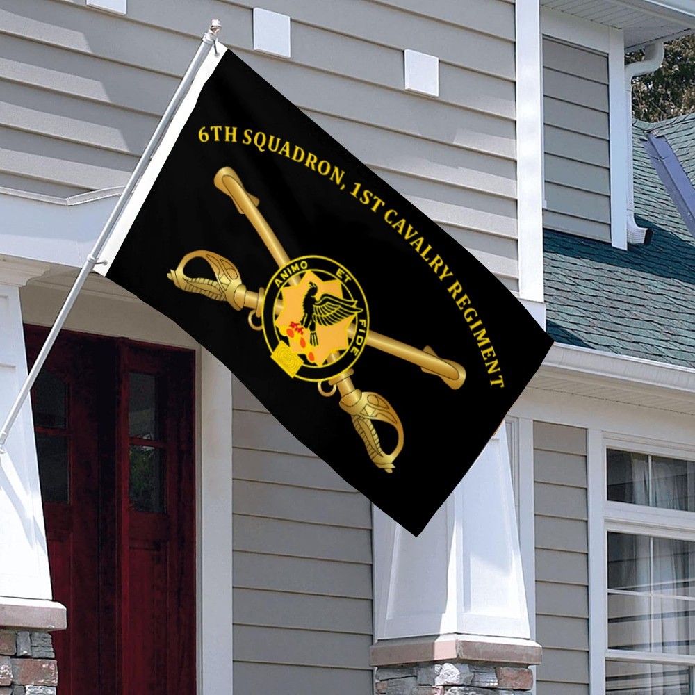 6th Squadron, 1st Cavalry Regiment US Army Flag 3x5Feet with Brass Grommets gallery