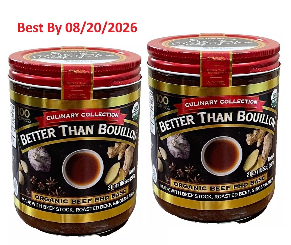 2-PACK Better Than Bouillon Organic Beef Pho Base 21 oz /Jar