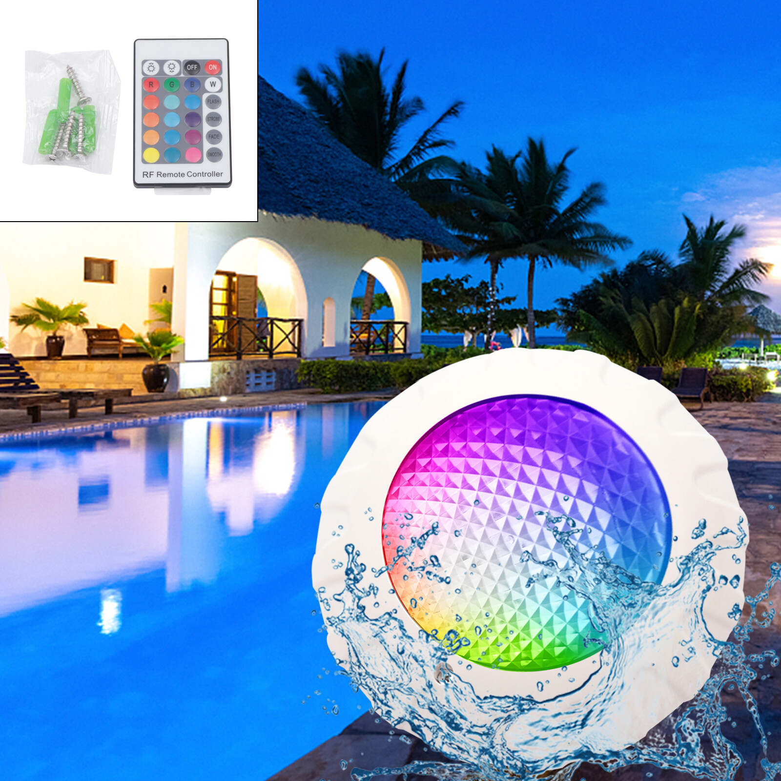 IP68 Waterproof 38W DC12v LED Pool Lights Underwater RGB Swimming light Lamp Spa gallery