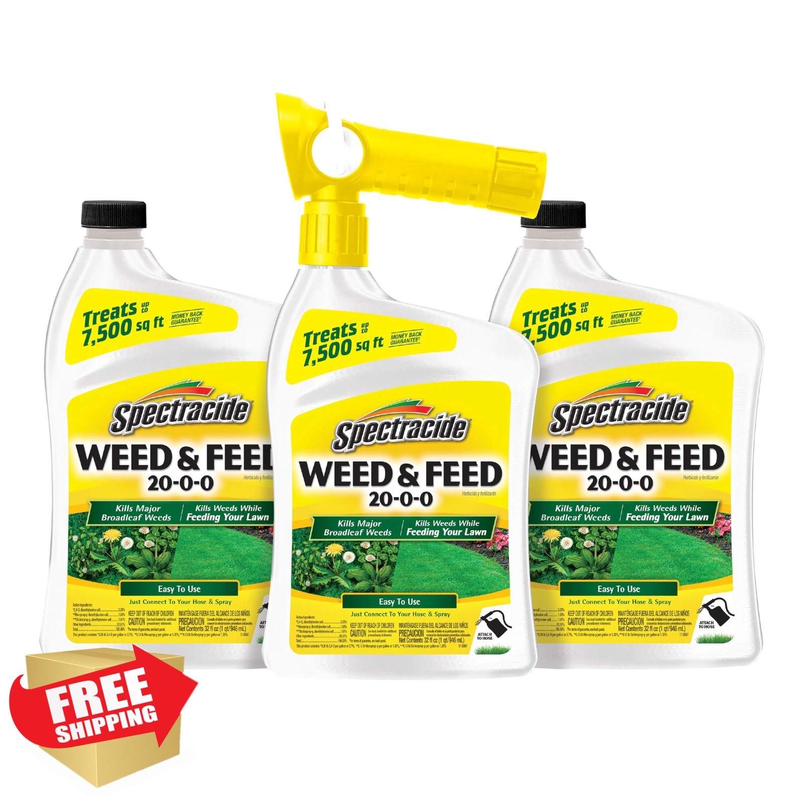 Spectracide Weed Feed 20-0-0 3 Count QuickFlip Sprayer 7500 Sq Ft gallery