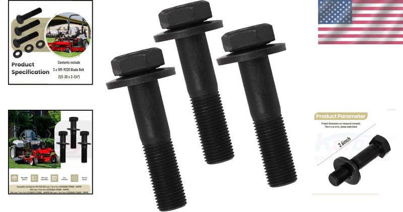 Replacement Exmark Lazer Z Blade Bolt 3 Pack 109-9220 High Strength Steel Mower gallery
