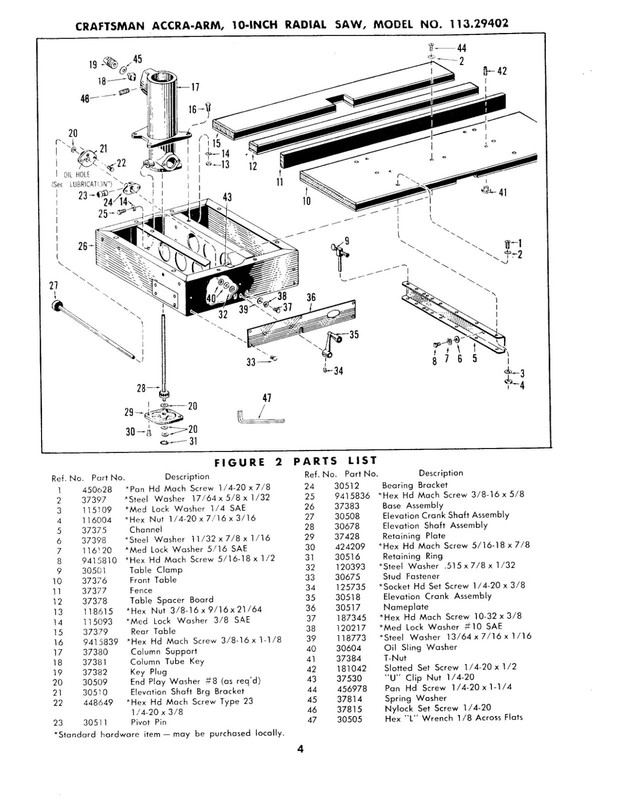 Assembly Operating Instructions Manual 113.29402 Craftsman 10" Inch Radial Saw gallery