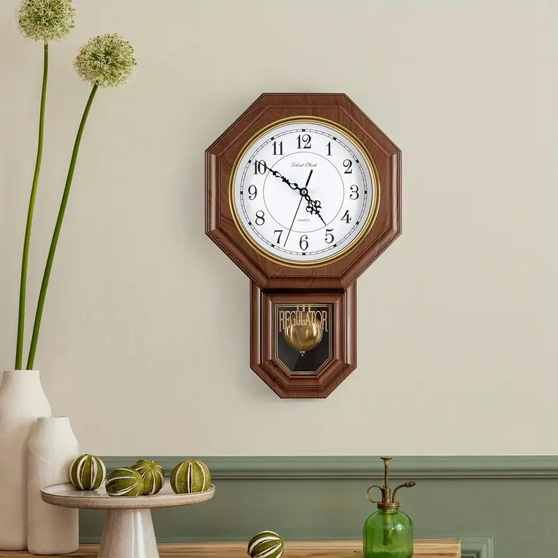 Pendulum Wall Clock with Battery Operated - Decorative Wall Clocks for Decor gallery