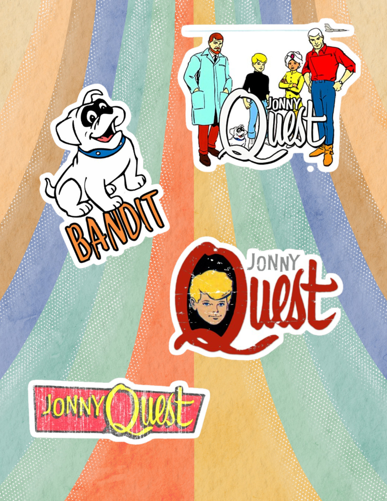 Johnny Quest Retro Cartoon 4pc Sticker Pack gallery