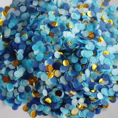 Small Circle Confetti for Party Decor 10Mm – Pack of 20 Grams – Blue Gold