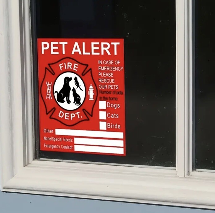 Sticker Pet Alert For Fire Emergency, Decal Rescue Firefighter Family Home 4.5” gallery