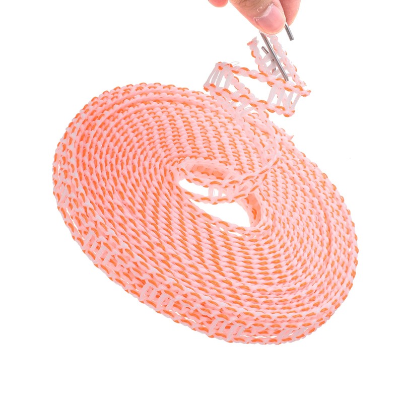 Windproof Clothesline, 5M 16.4ft Plastic Non-Slip Clothes Drying Rope, Orange gallery