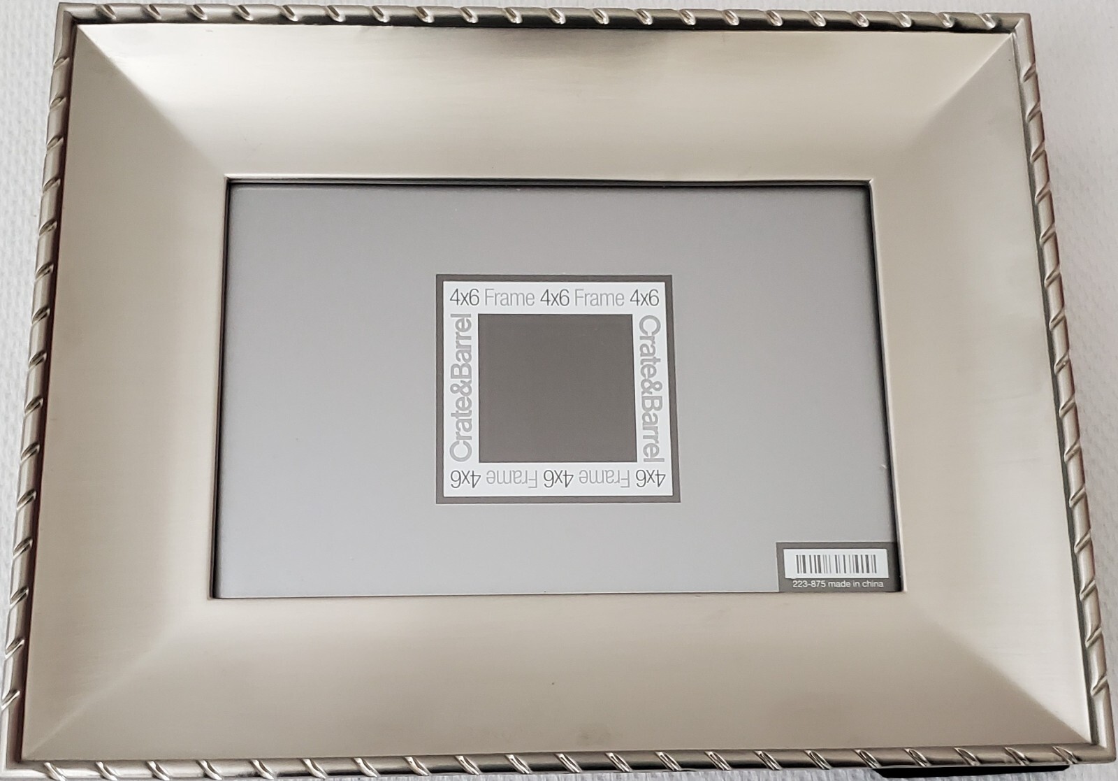 NEW Crate & Barrel - 4" x 6" Portrait or Landscape Satin Nickel Photo Frame gallery