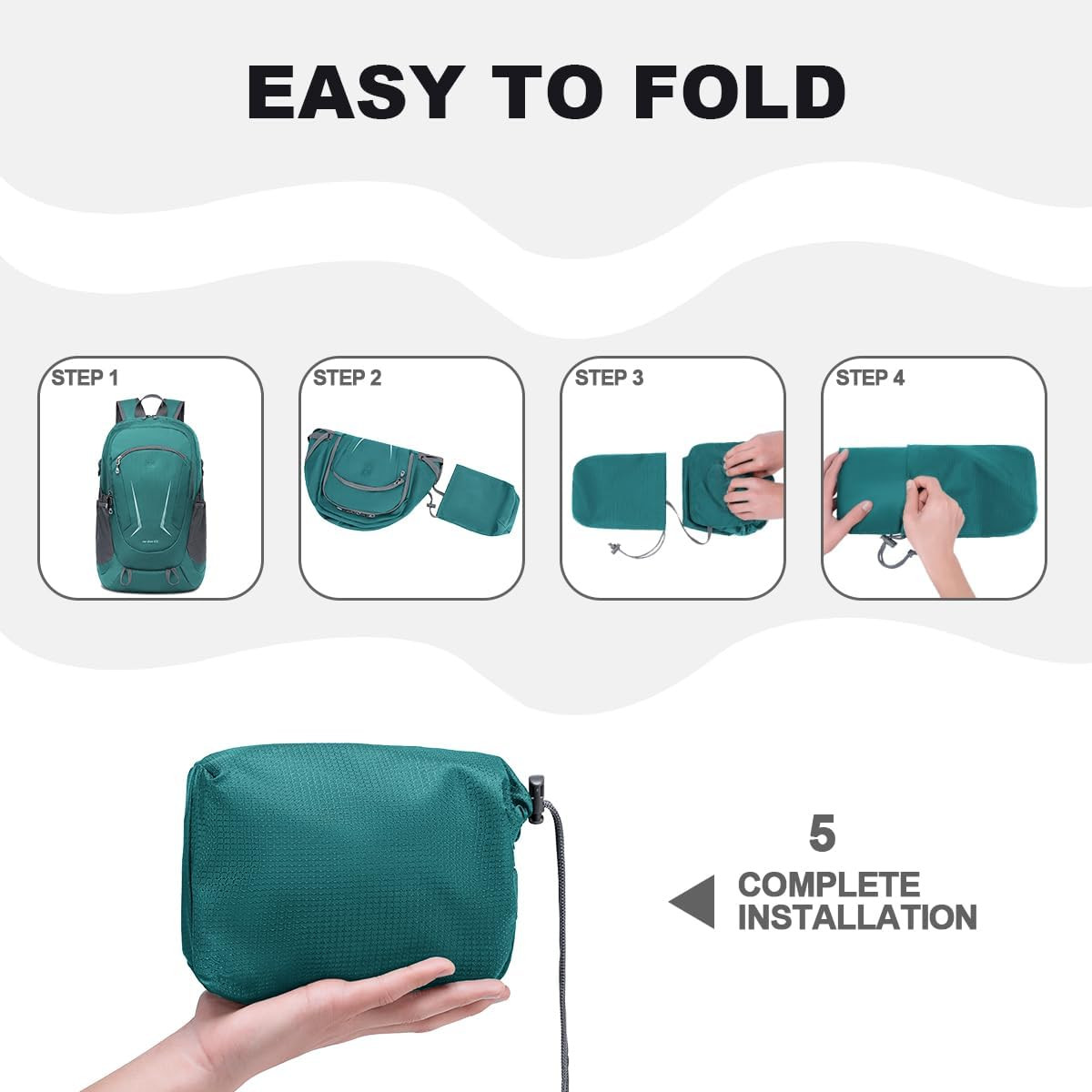 Backpack - Ultra Lightweight Packable Backpack for Travel Camping, Hiking Back P 5
