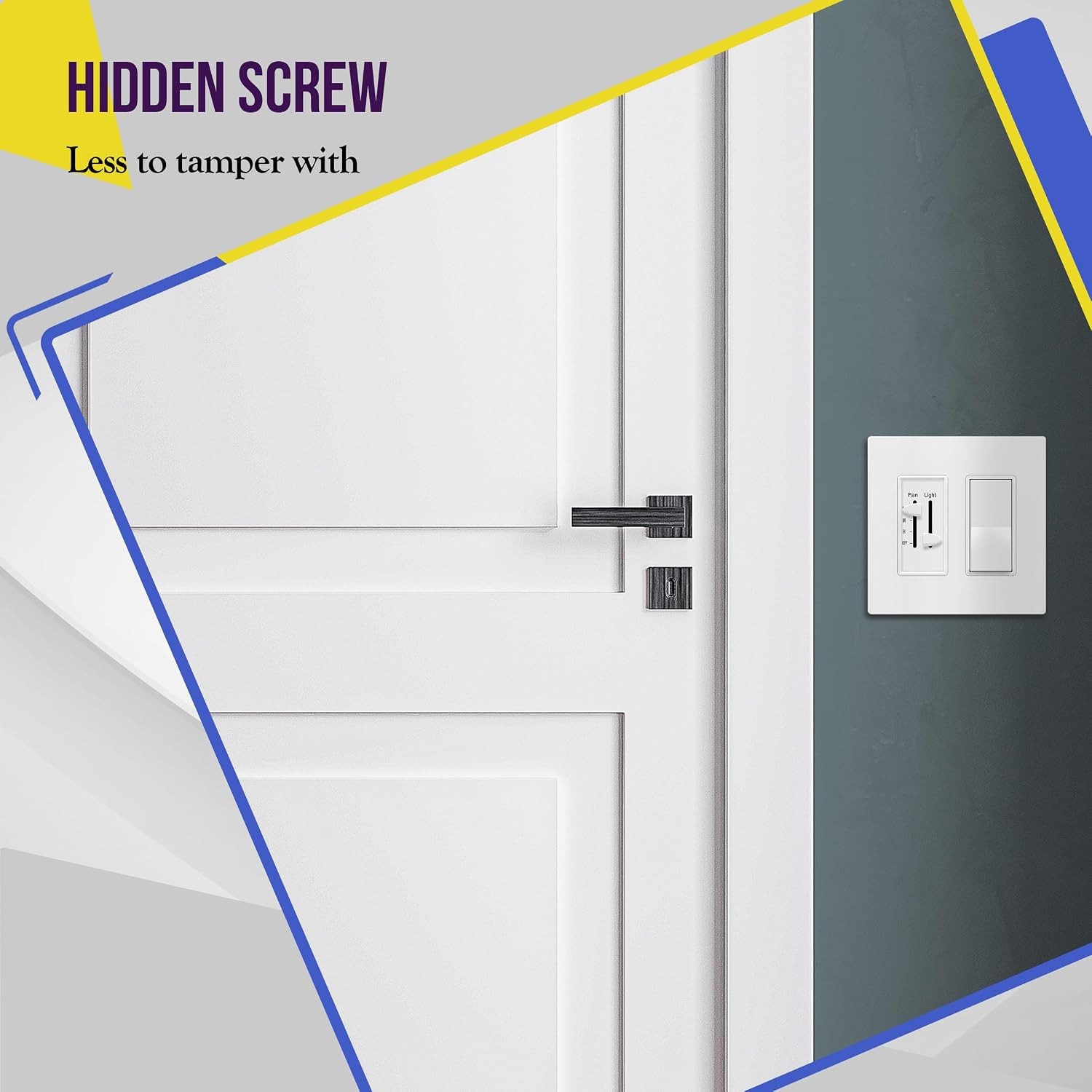 Screwless Decorator Wall Plates Child Safe Outlet Covers, Size 2-Gang 4.68" H gallery
