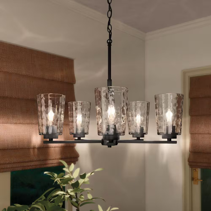 Progress Lighting Mauzy 25 in. 5-Light Matte Black Transitional Chandelier gallery