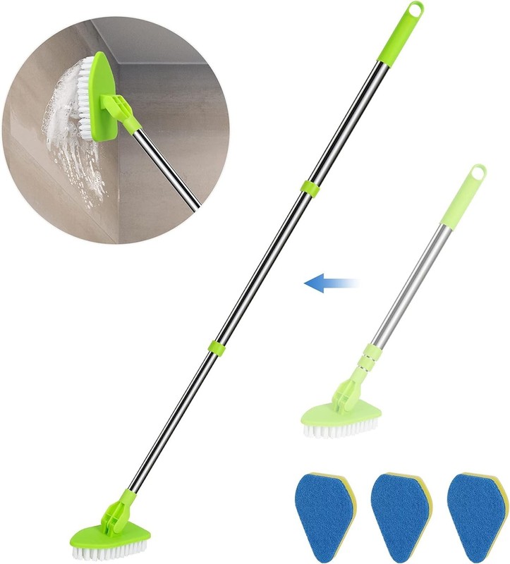 Luxury 2-in-1 Cleaning Brush Set with Extendable 37” Handle for Shower & Bathtub gallery
