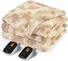 Queen Size Heated Electric Blanket - 10 Heat Settings, Machine Washable Beige gallery