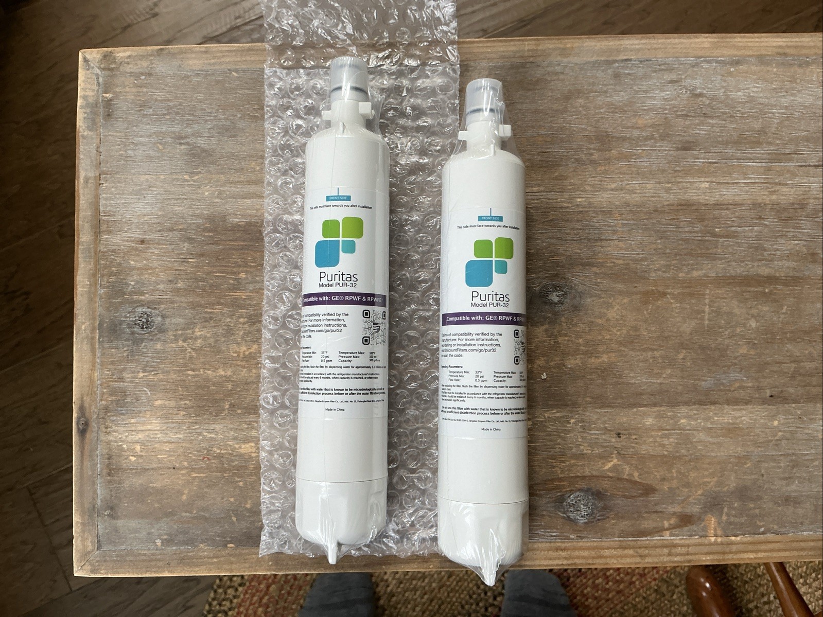 Puritas Filter Replacement for GE® RPWFE, RPWF (with CHIP) Water Filter Two NEW gallery