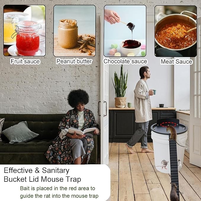 Bucket Lid Mouse Trap Metal 5 Gallon Bucket lid,Strong Metal Material That Ca... gallery