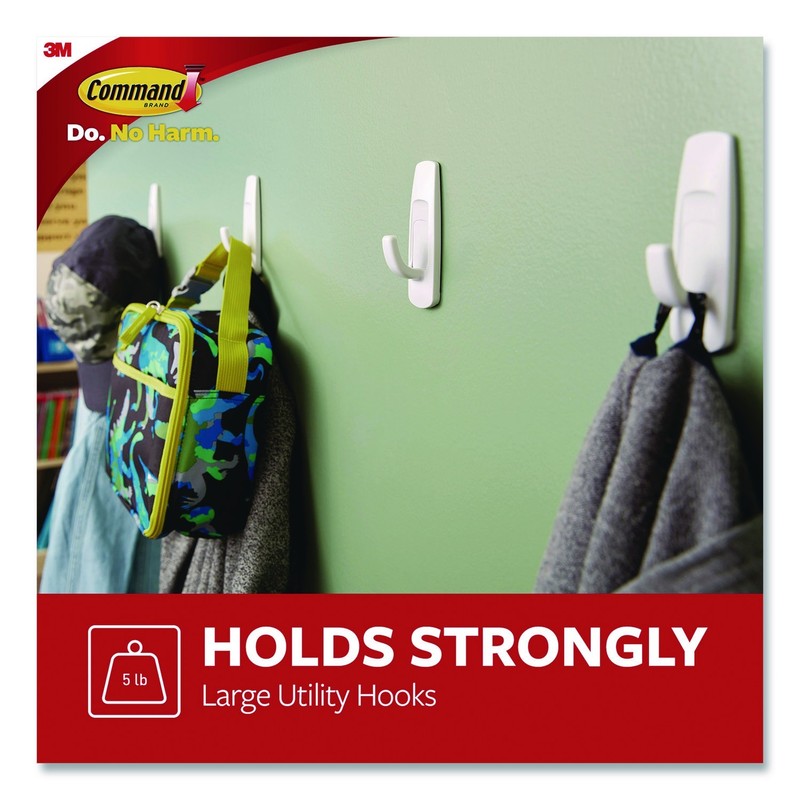 3M Command Damage-Free Hanging 12 Large Utility Hooks with 18 Large Strips 5lb gallery