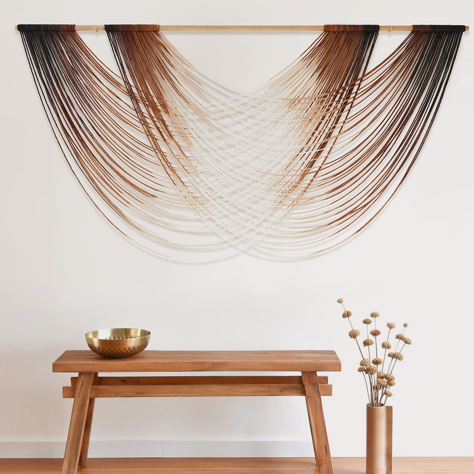 Macrame Wall Hanging Dip Dyed Large Fiber Wall Art Macrame Wall Decor Boho Be... gallery