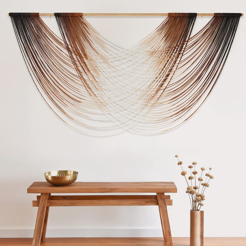 Macrame Wall Hanging Dip Dyed Large Fiber Wall Art Macrame Wall Decor Boho Be... gallery