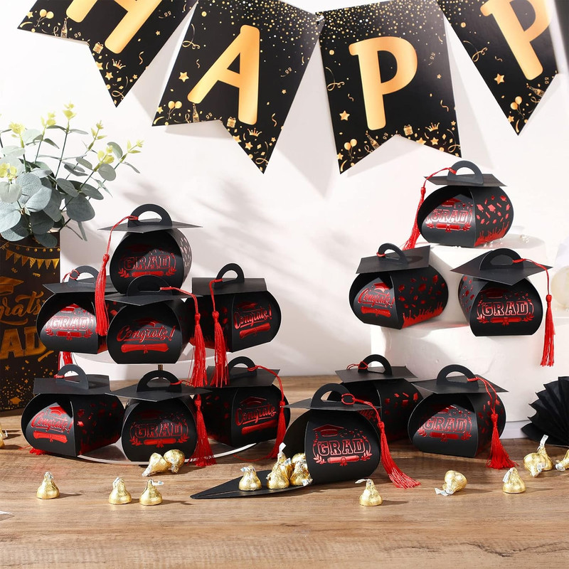 30 Graduation Cap Gift Boxes with Tassel for Class of 2026 Party Favors gallery