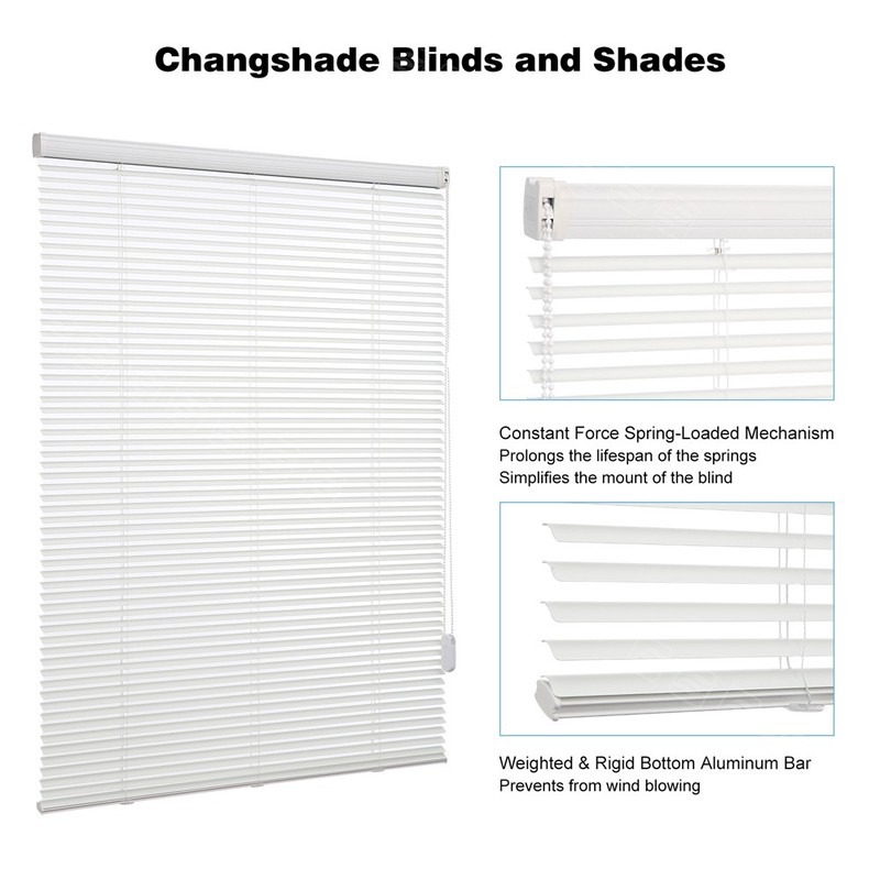 CUSTOM CUT Corded Mini Blind Window Blinds 1” Vinyl Horizontal Blinds-3colors gallery