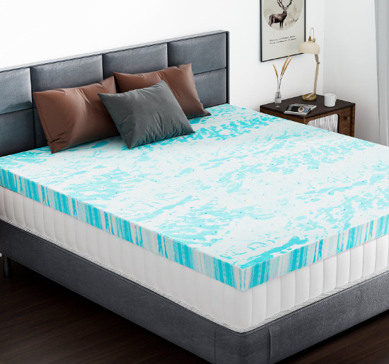 CONCETTA Full 2in Cooling Gel Memory Foam Mattress Topper CertiPUR Washable