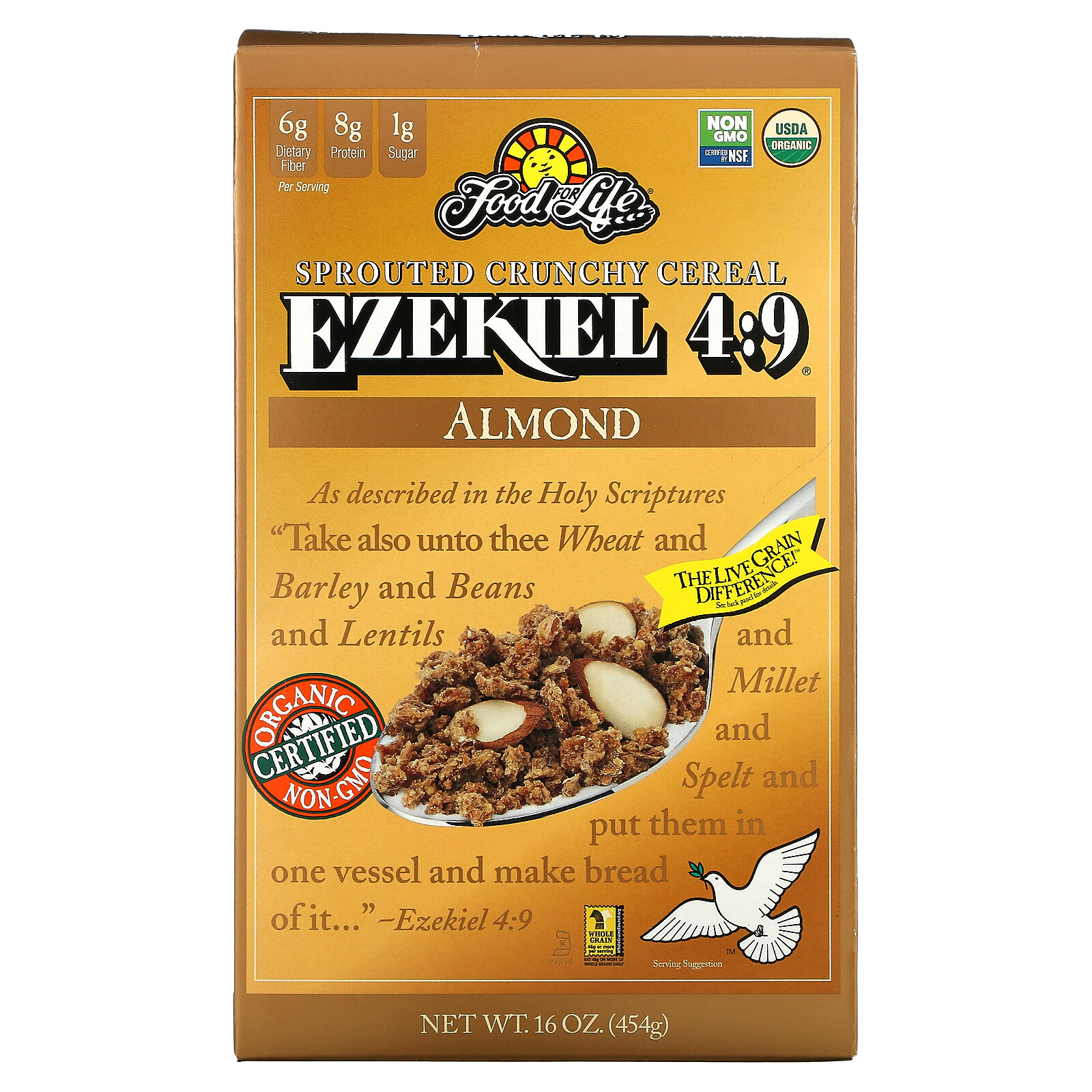 Ezekiel 4:9, Sprouted Crunchy Cereal, Almond, 16 oz (454 g) gallery