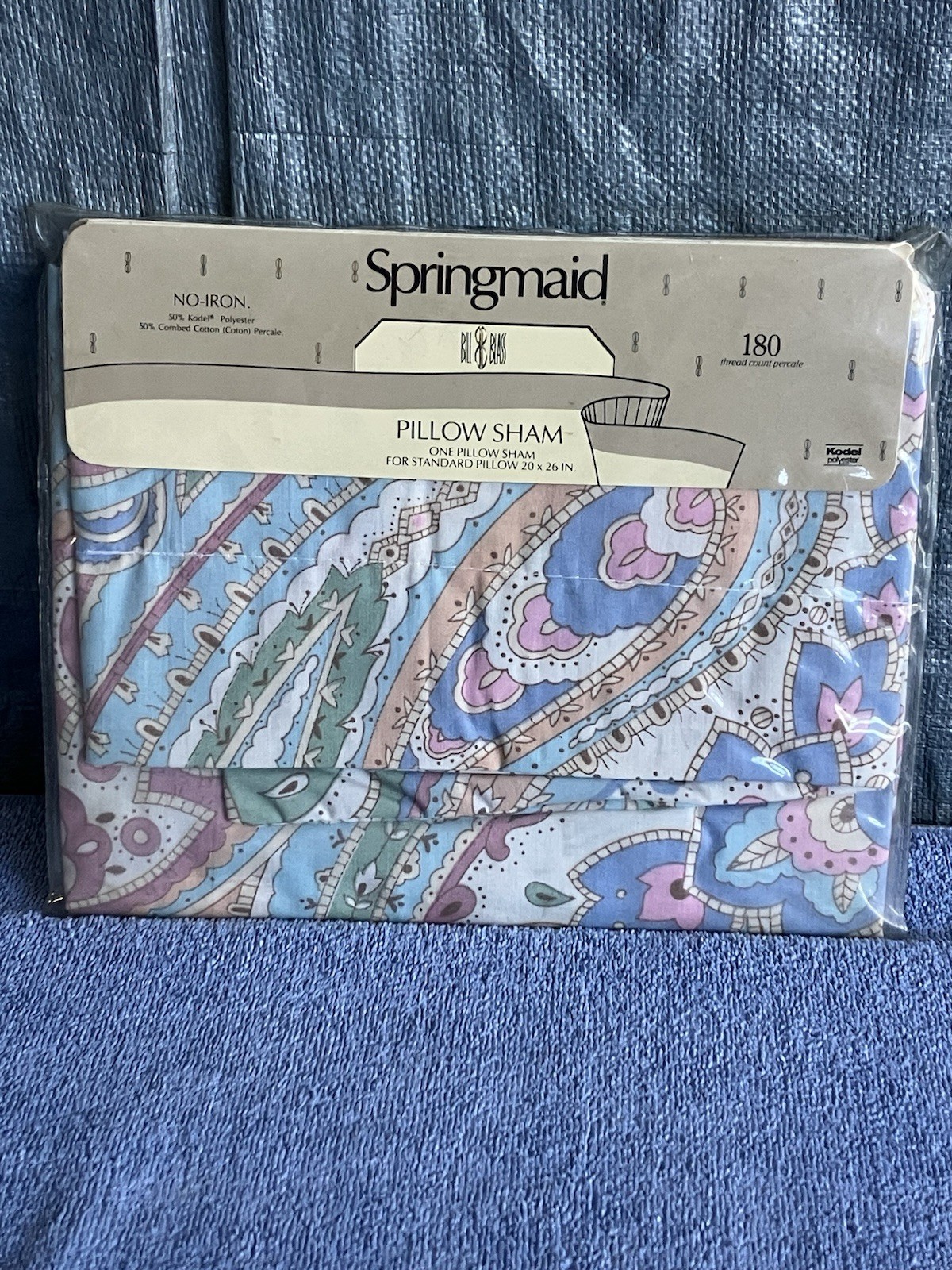 Vintage Nos Springmaid Bill Blass One Pillow Sham For Standard 20x26” gallery