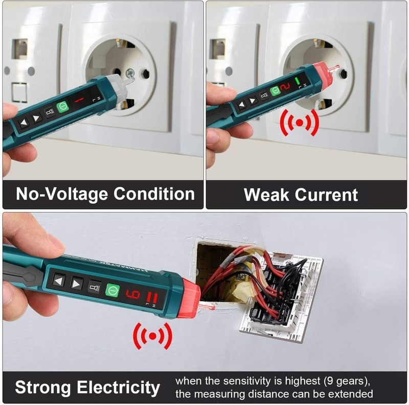 LED AC Electrical Voltage Power Detector Sensor Tester Non-Contact Pen 12-1000V gallery