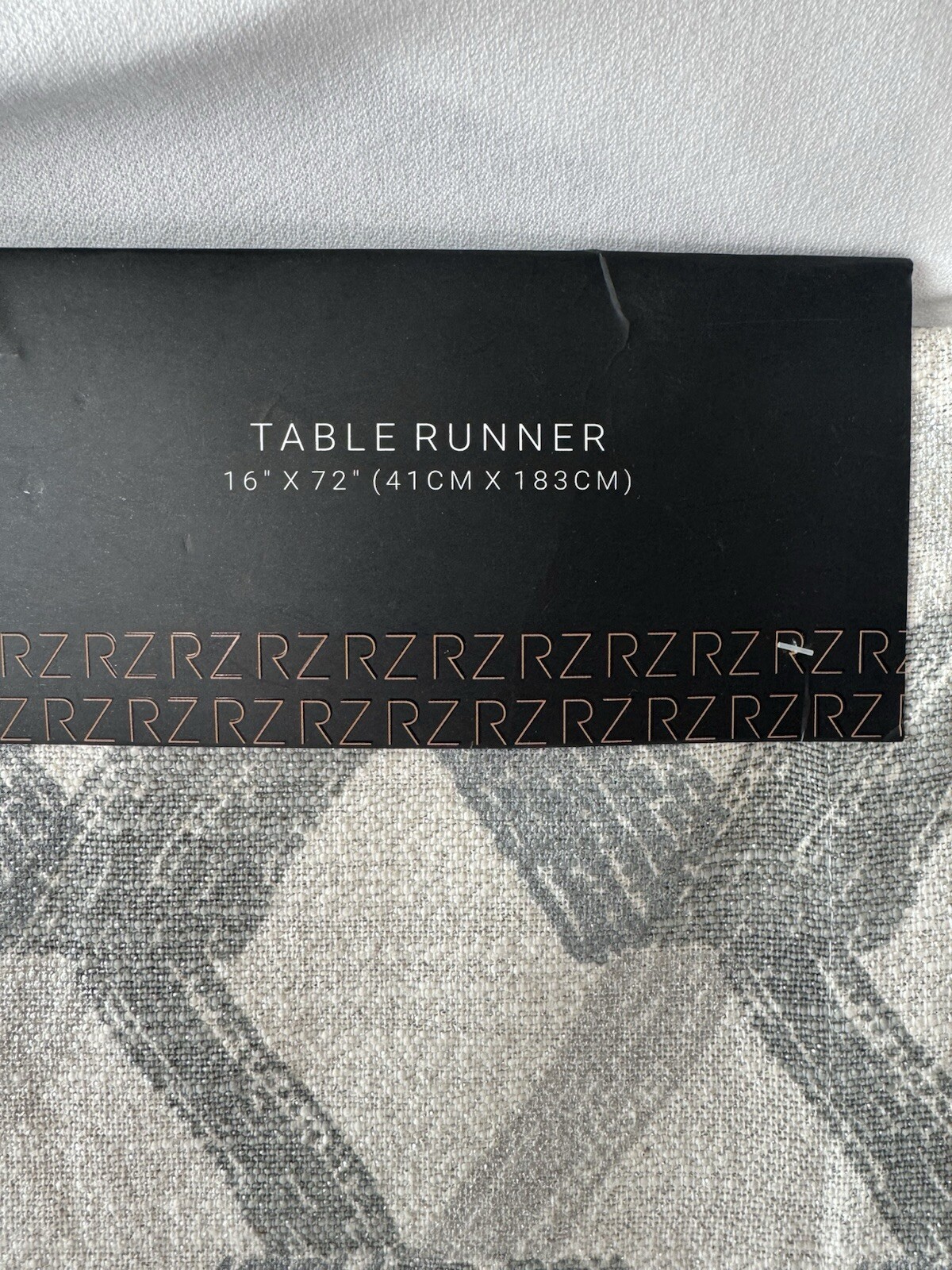 NWT Rachel Zoe Table Runner 16”x72” in Shades Of Grey And Blue gallery