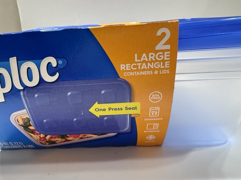 9 SETS Ziploc One Press Seal Large Rectangle/ Med Square/ Sm Square Containers gallery