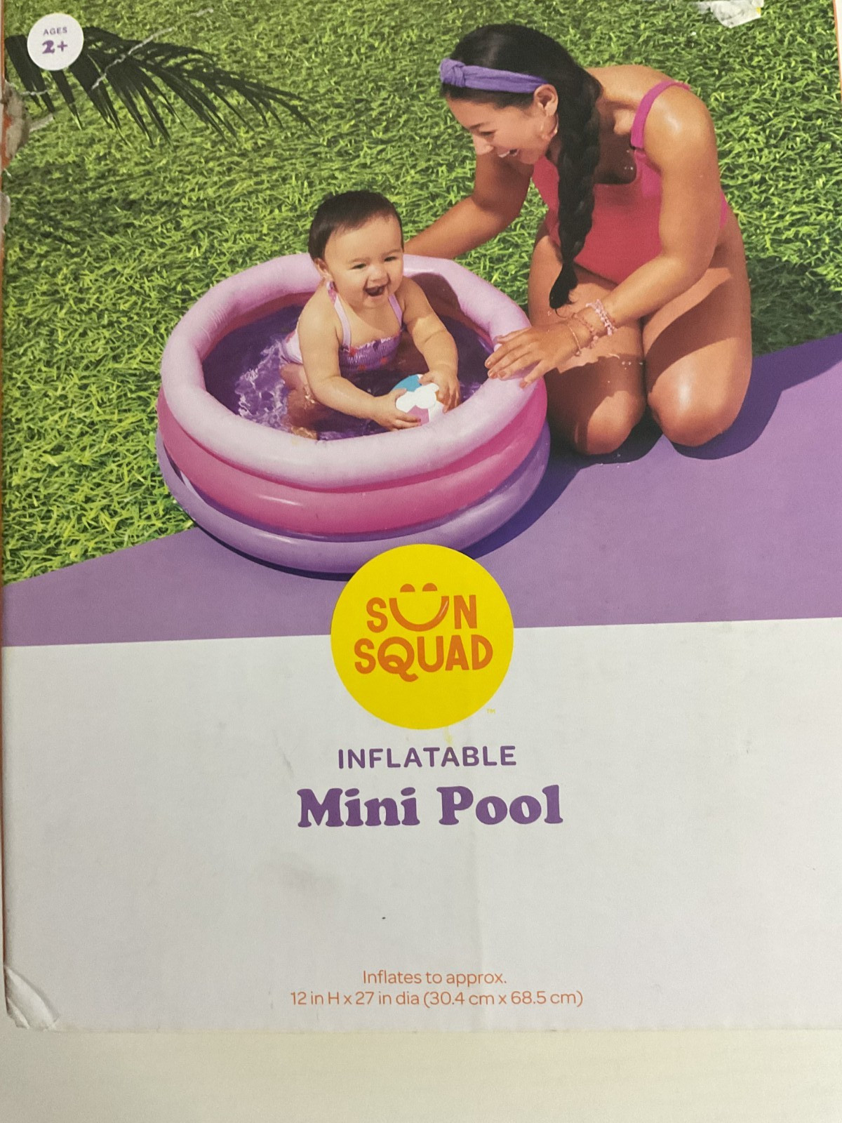 Sun Squad Inflatable Mini Pink/purple Pool Kiddie Splash Water Toy 27 Inch New gallery