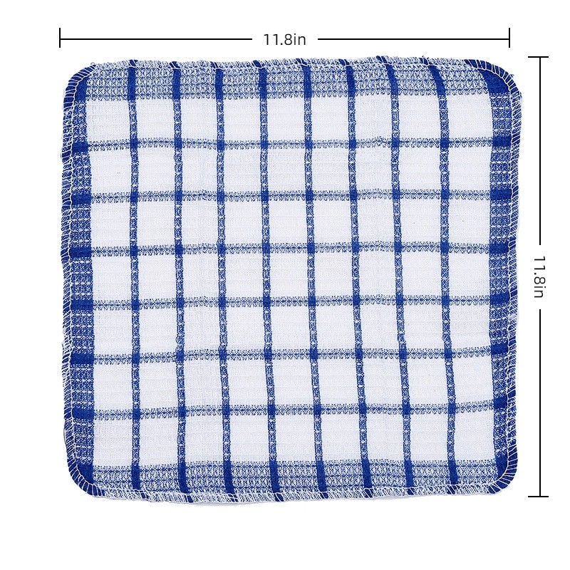 4/8/12Pcs Cotton Dish Cloths Kitchen Cleaning Towel High Absorbency Washing Rags gallery