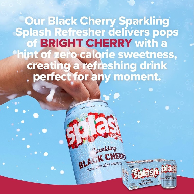 Refreshing Black Cherry Sparkling Water with Zero Sugar - 12 Oz Cans, 8-Pack gallery