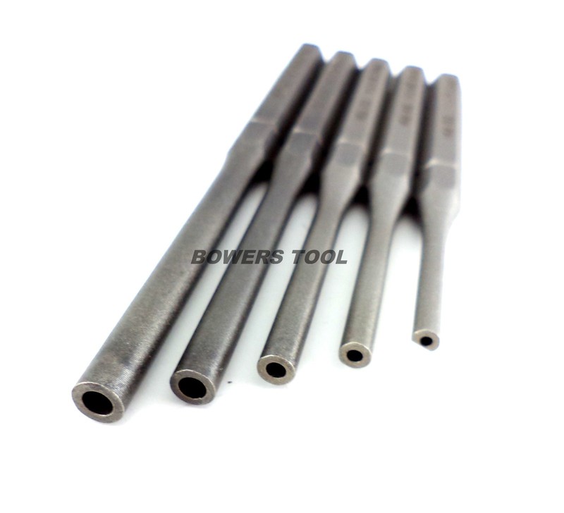Grace Roll Pin Holder Punch Set 5pc Hollow Center Hole for Springs and Pins USA gallery