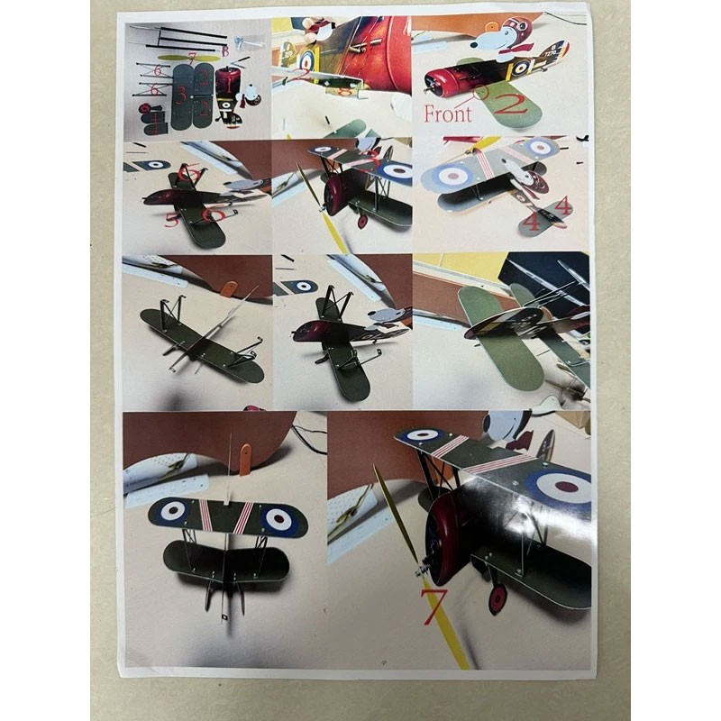Snoopy Pilot Flying Biplane Vintage Wind Spinner 2D Metal Garden Windmill Decor gallery