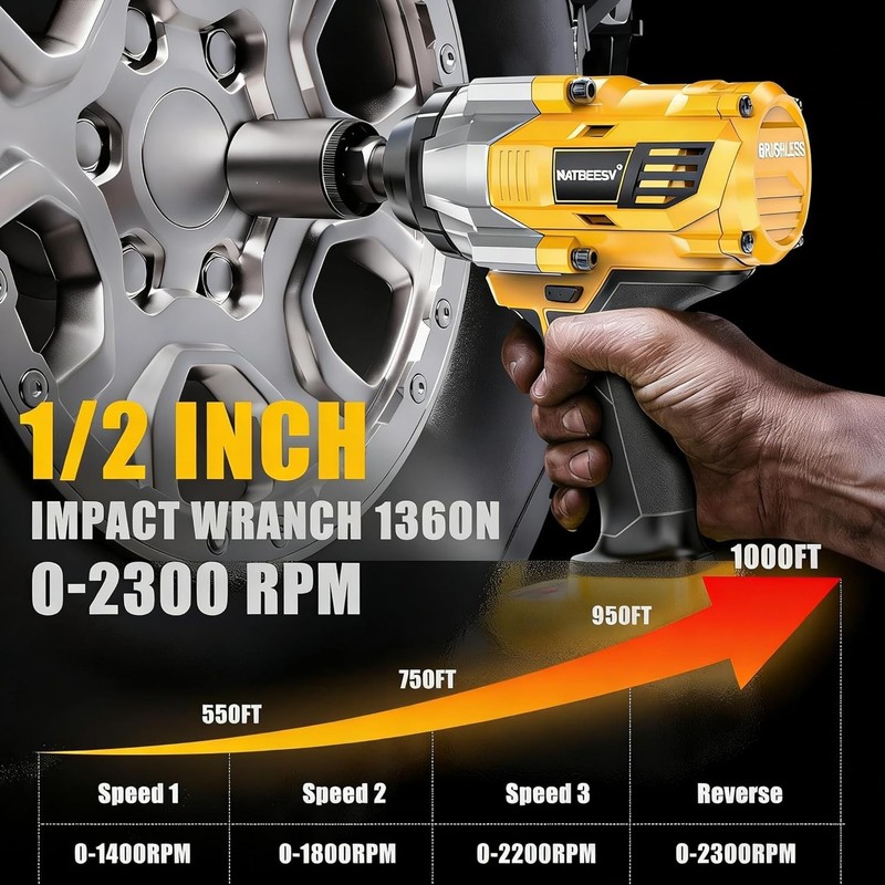 NEW DeWalt 20V Brushless Compact Impact Wrench 1/2" 1360 Torque LED Light gallery